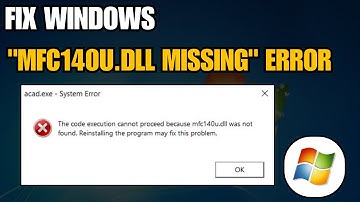 How To Fix  "MFC140U.dll Missing" Error In Windows