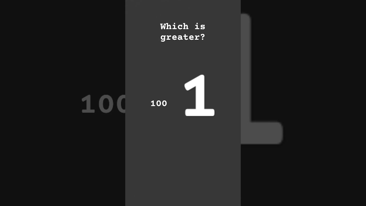 Which One Is Greater 100 Or 1 YouTube Which One Is Greater 100 Or 1 YouTube
