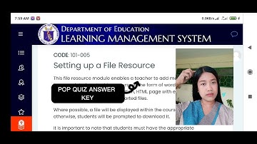 Deped LMS Setting up a File Resource Pop Quiz Answer Key