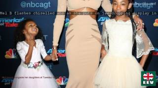 Mel B flashes chiselled abs as she puts on jaw-dropping display in cut-out nude gown