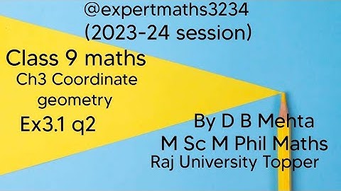 Class 9 chapter 3 maths | Coordinate geometry | Ex 3.1q2 | NCERT.