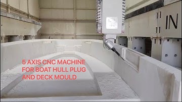 5 Axis CNC Machine For Boat Hull Deck Polyurethane Foam Plug Fiberglass Mould Milling #boatbuilding