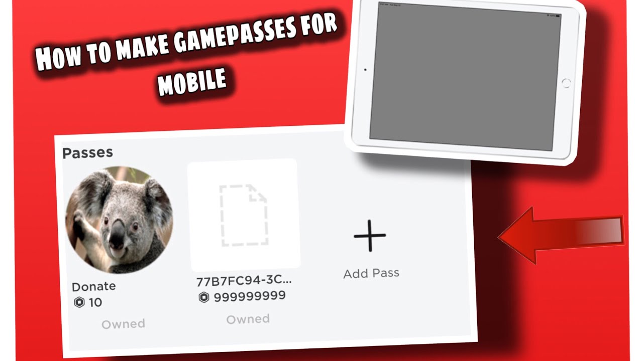 How to make gamepasses for mobile devices (roblox) 