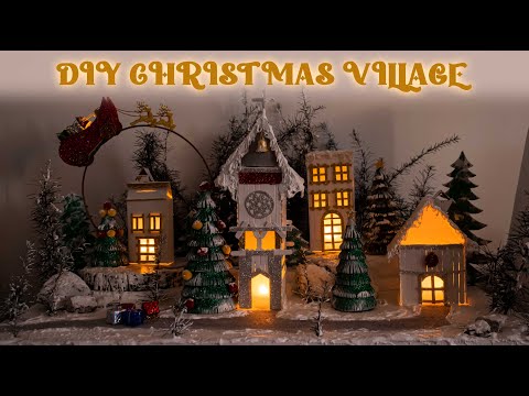 A Snowy DIY Christmas Village Display