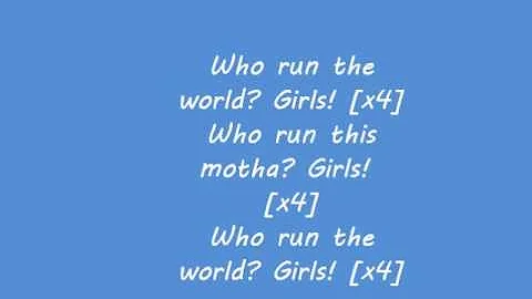 Beyoncé Run The World Girls clean lyrics