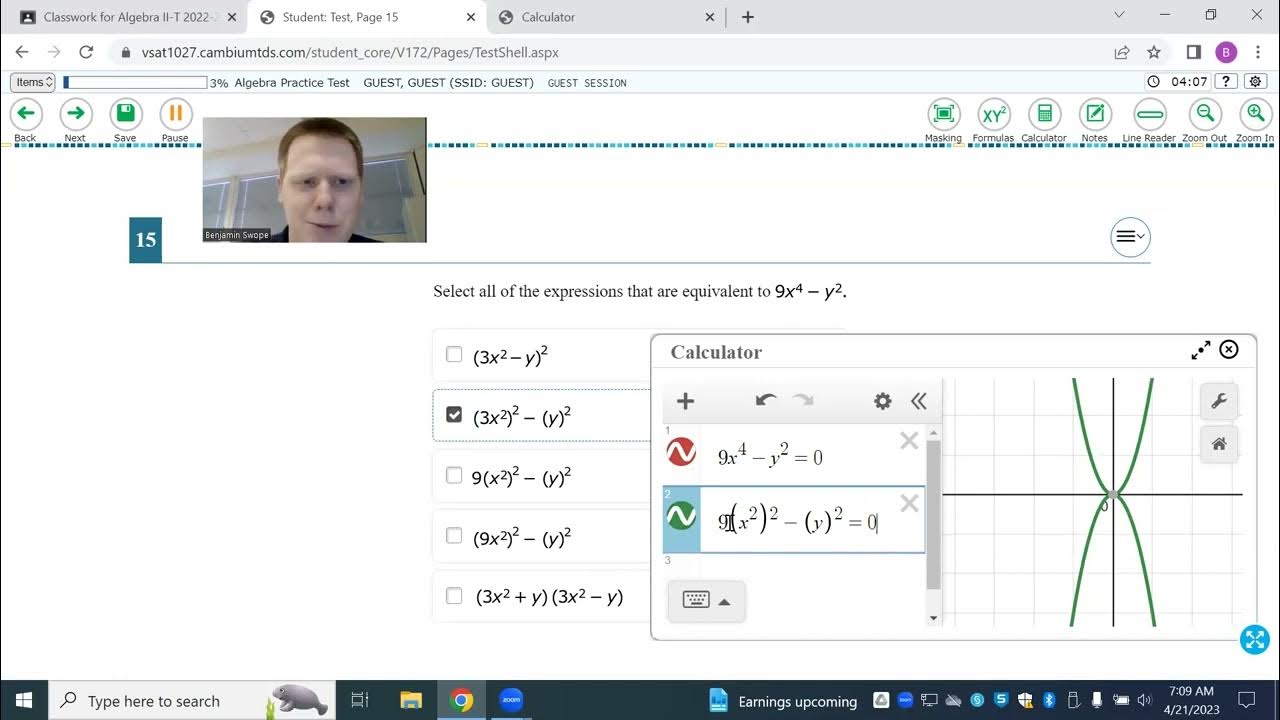 Desmos Case 1 Equivalent Expressions YouTube