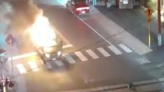 Video shows dramatic rescue from burning car in Connecticut