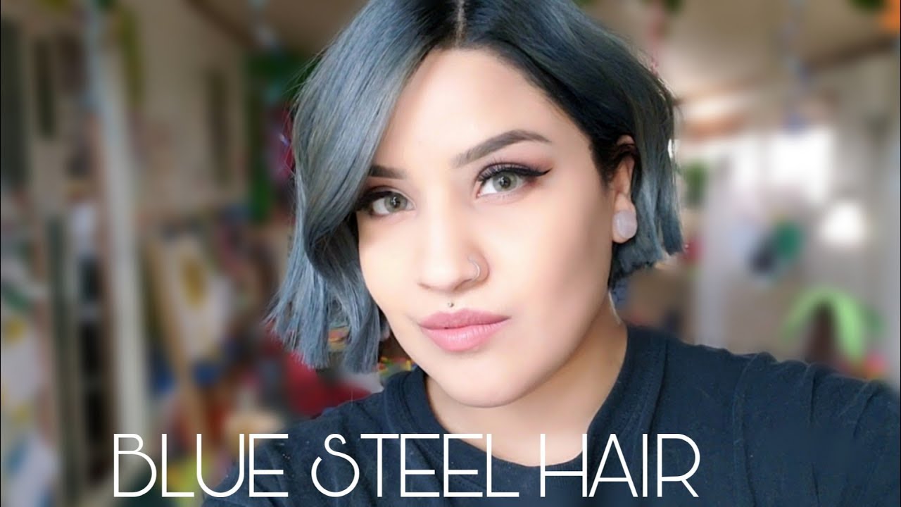 blue steel color hair