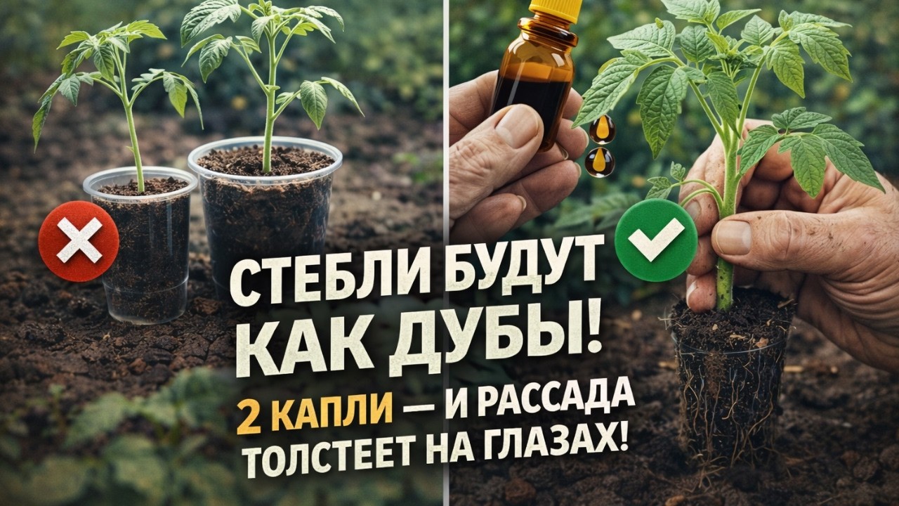 Стебли будут как дубы! Всего 2 КАПЛИ — и рассада толстеет на глазах
