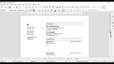 8 How to Make a Resume using Libre Office Writer