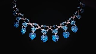 Elegant necklace with heart pendants