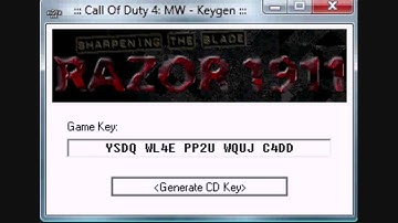 Call of duty 4 Infinaty key codes all working