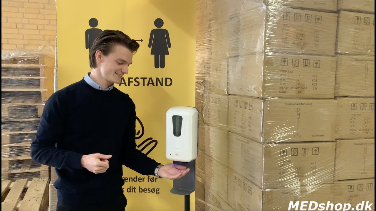 Berøringsfri Håndsprit dispenserstation på stander!