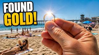 Newport Beach Was PACKED… Then I Found GOLD! 💍 Beach Metal Detecting