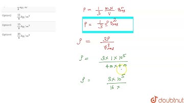 What is the density of a gas at N.T.P. if the rms velocity of the gas molecules is `400m//s`?