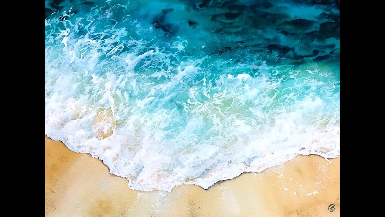 Ocean Water in Watercolors Painting Tutorial YouTube
