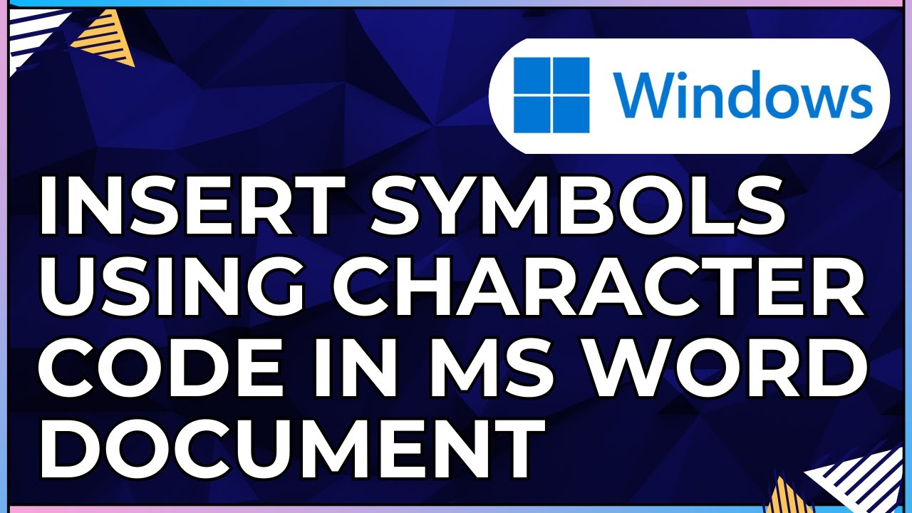 How To Insert Symbols Using Character Code In a Microsoft Word Document ...