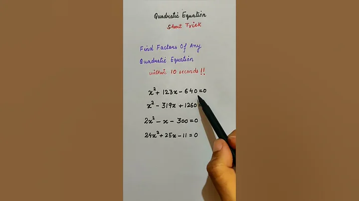 #Short Trick to Find Factors of Any Quadratic Equation#short#shorts