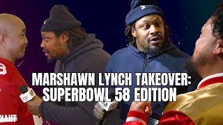 Marshawn Lynch's Lil Blood TV Takeover For Superbowl 58 In Las Vegas Interviewing 49er Fans & More