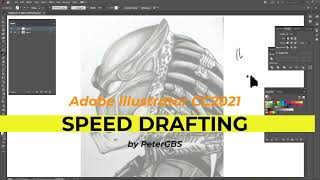 Vector Art : Speed Drafting practice ( Illustrator CC 2021 ) : Predator