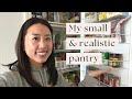 Realistic SMALL pantry organization ideas! Ways to save space & be more efficient 🍏🥫