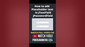 🔥 Add Placeholder Text in JTextField & JPasswordField Easily! | Java Swing Tips 🚀 #shorts