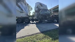 One injured in semi crash on I-380