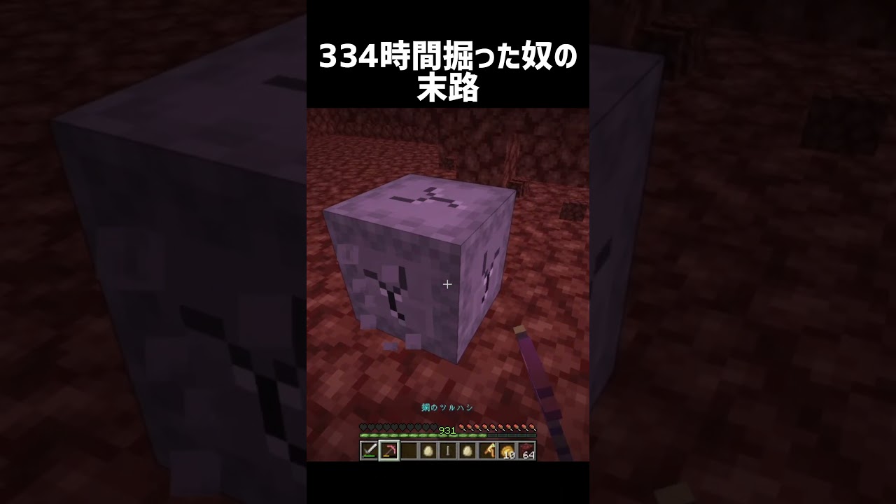 334時間掘った奴の末路 #shorts #マイクラ #マインクラフト