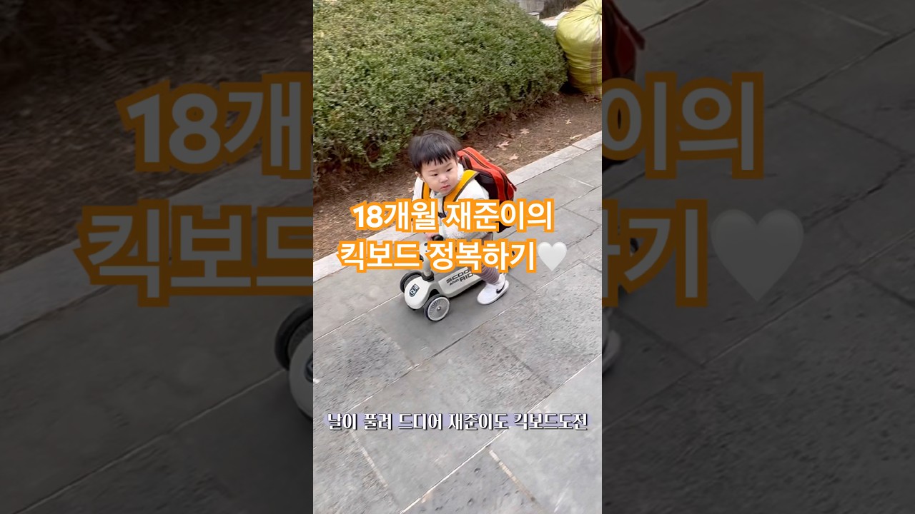 18개월 재준이의 킥보드 타기🧸