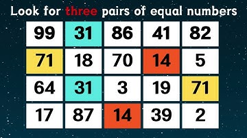 Find 3 pairs of equal numbers #58#brain #puzzle #dementia #quiz #mathstricks #mathematics #