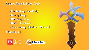 (Part 1) Modelling Low Poly Stylized Weapon in Blender & Quixel Mixer (Modeling)
