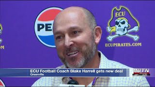 ECU trustees approve new contract for head football coach Blake Harrell