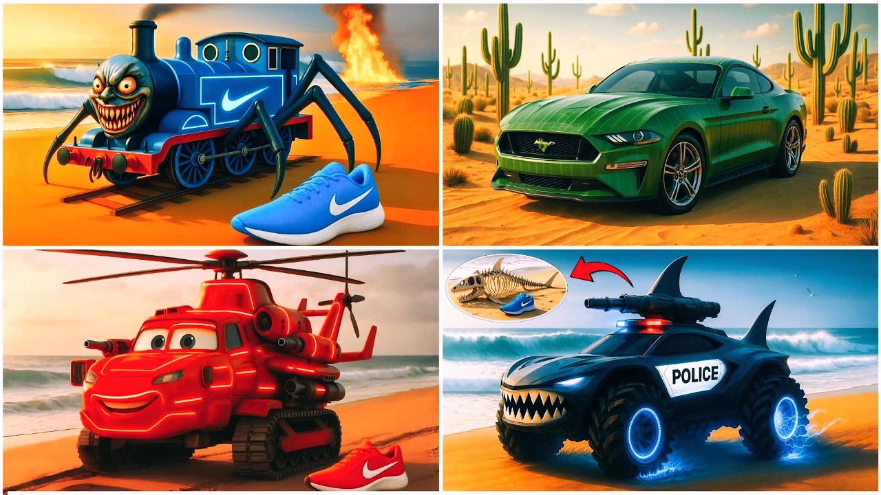 Ep 19 Brainrot Train 🆚 Brainrot Ford Mustang 🆚 Brainrot Fire Hellicopter 🆚 Brainrot Police Car 🎶