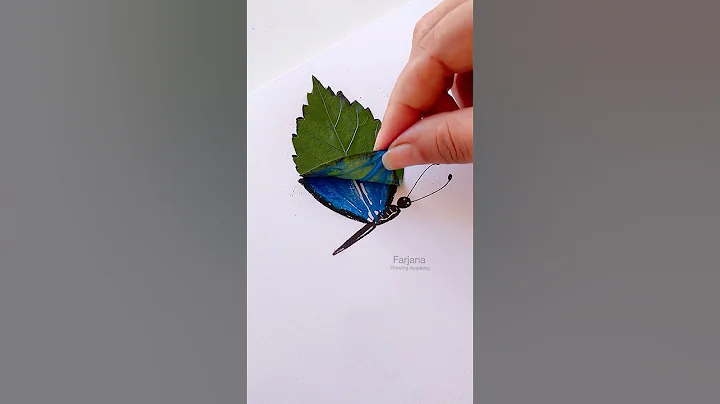 ￼Butterfly painting with Leaf🍃 #painting #art #shorts  || painting hacks