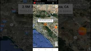 2.9 earthquake corona, california 15-1-20