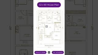 42 X 60 House design | House Plan | 2BHK Set | Facility Zone | #short #housedesign #houseplan