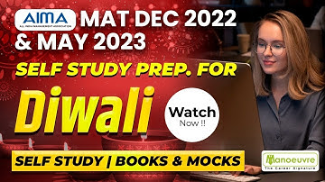 MAT in Dec 2022 & May 2023 - Self Study Preparation For Diwali | Self Study | Books | Mock Test