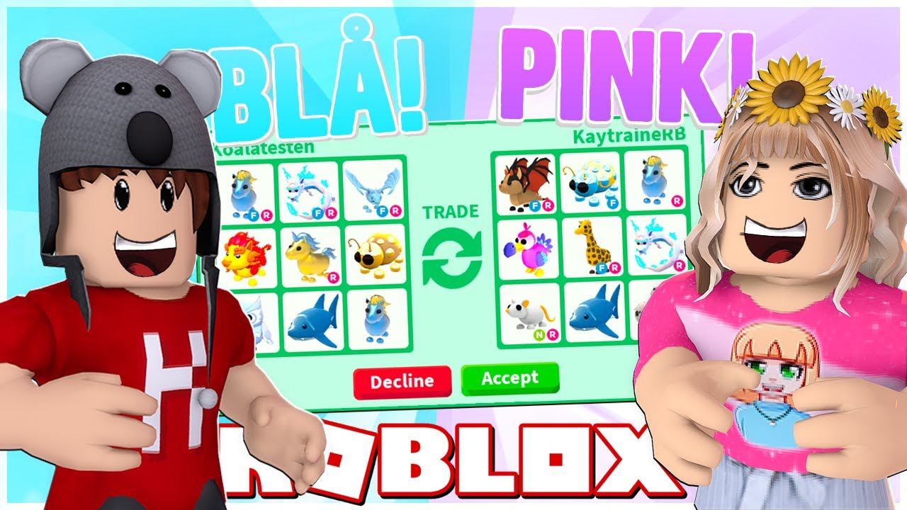 CRAZY COLOR TRADING CHALLENGE! *MED KAYTRAINE* | Adopt Me Roblox Dansk