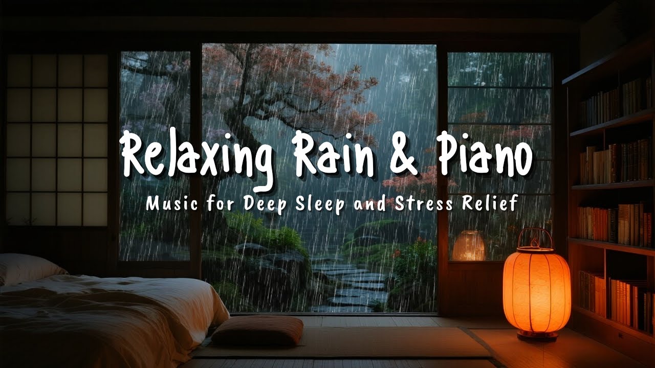 Deep Sleep Music with Soft Rain 🌧️ Calm Piano for Stress Relief and Better Sleep
