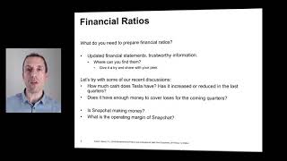 Entrepreneurial Finance - Session 3 - Financial Ratios