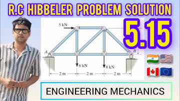 RC Hibbeler 5.15 Problem Solution | EQUILIBRIUM OF RIGID BODY | MECHANICS STATICS HIBBELER CH-5