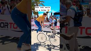She can walk on a bike 😱😂 todays show at cycling #touroftürkiye 🤩😳