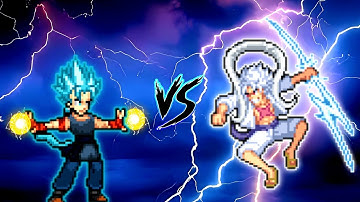 Vegito Unique SSB V5 (New) VS TC Luffy (all form) in Jump Force Mugen