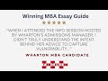 Winning MBA Essay Guide Review From Wharton MBA Candidate