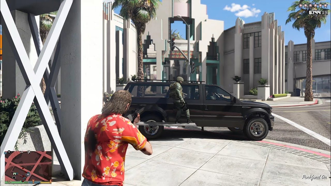 GTA 5 - Trevor's Korean Mafia Ambush + Ten Star Escape [R.D.E 4.1.2]