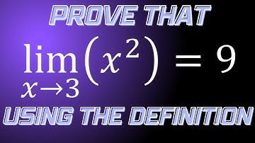 Prove that the limit of x^2 as x approaches 3 equals 9 using the epsilon-delta definition