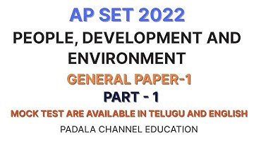 AP SET 2022 Exam people Development and Environment for General Paper 1 Important Previous Paper mcq