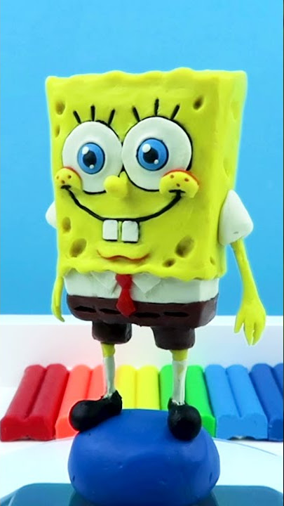 SpongeBob SquarePants ➤ timelapse. Made from Plastilina Tutorial. Polymer Clay #shorts