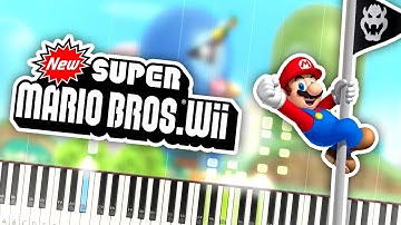 New Super Mario Bros. Wii - Level Complete Theme Piano Tutorial Synthesia