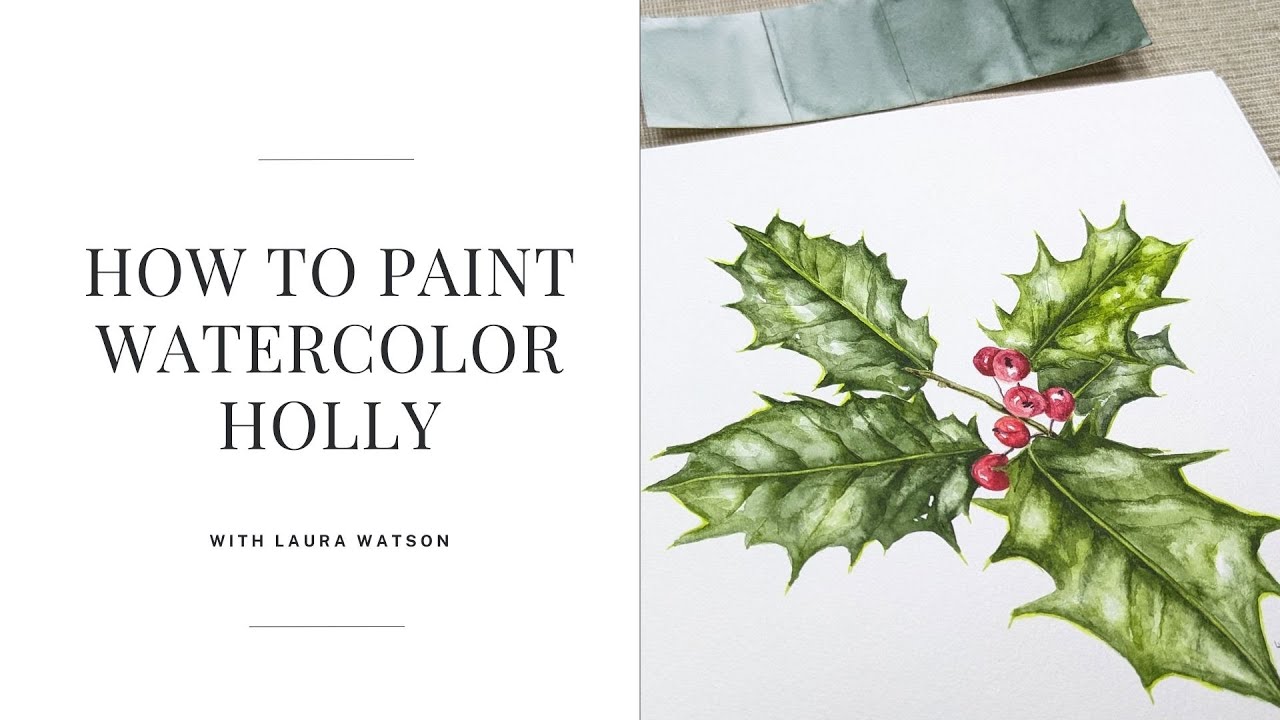 How to Paint Watercolor Holly - YouTube